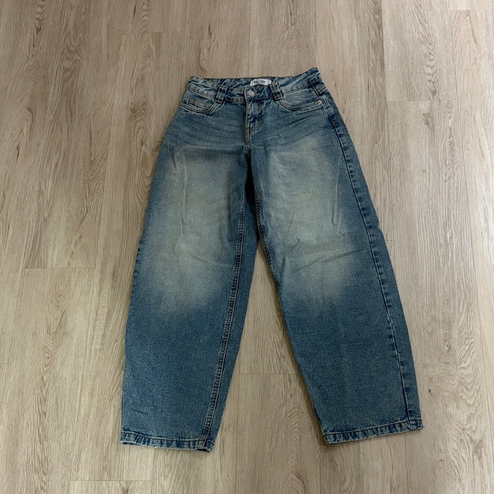 Y2K Balloon Fit Blue Washed Jeans